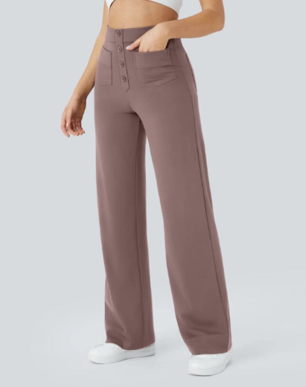 Halara Size M Tall DayStretch High Waisted Pockets Straight Leg Casual Pants